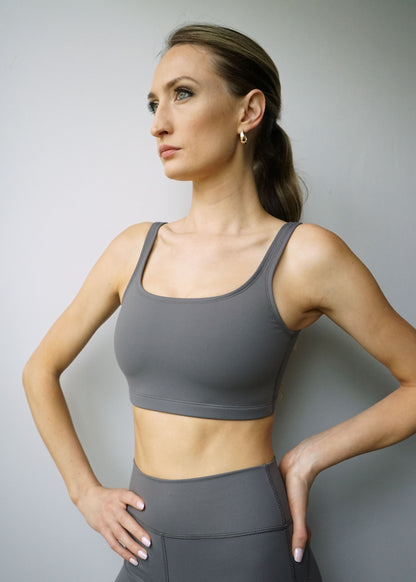 Microfiber Compression Scoop Bra