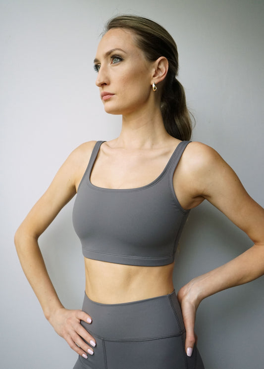 Microfiber Compression Scoop Bra
